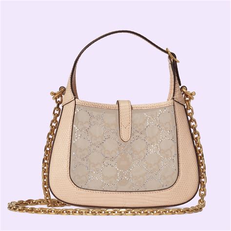 Mini crystal GG lizard bag 